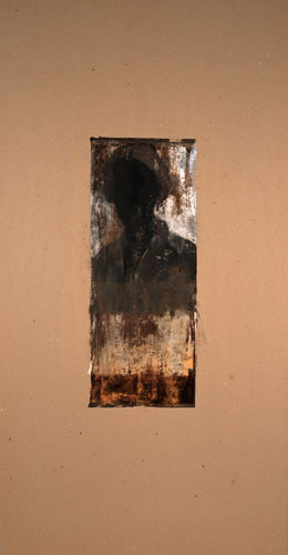 Triptychon (3)   Öl, Linoldruck, Wachskreide auf Papier auf Holz &middot; 1996